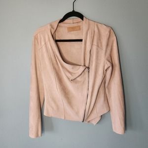 BLANK NYC Pale Pink Faux Suede Jacket - Size S